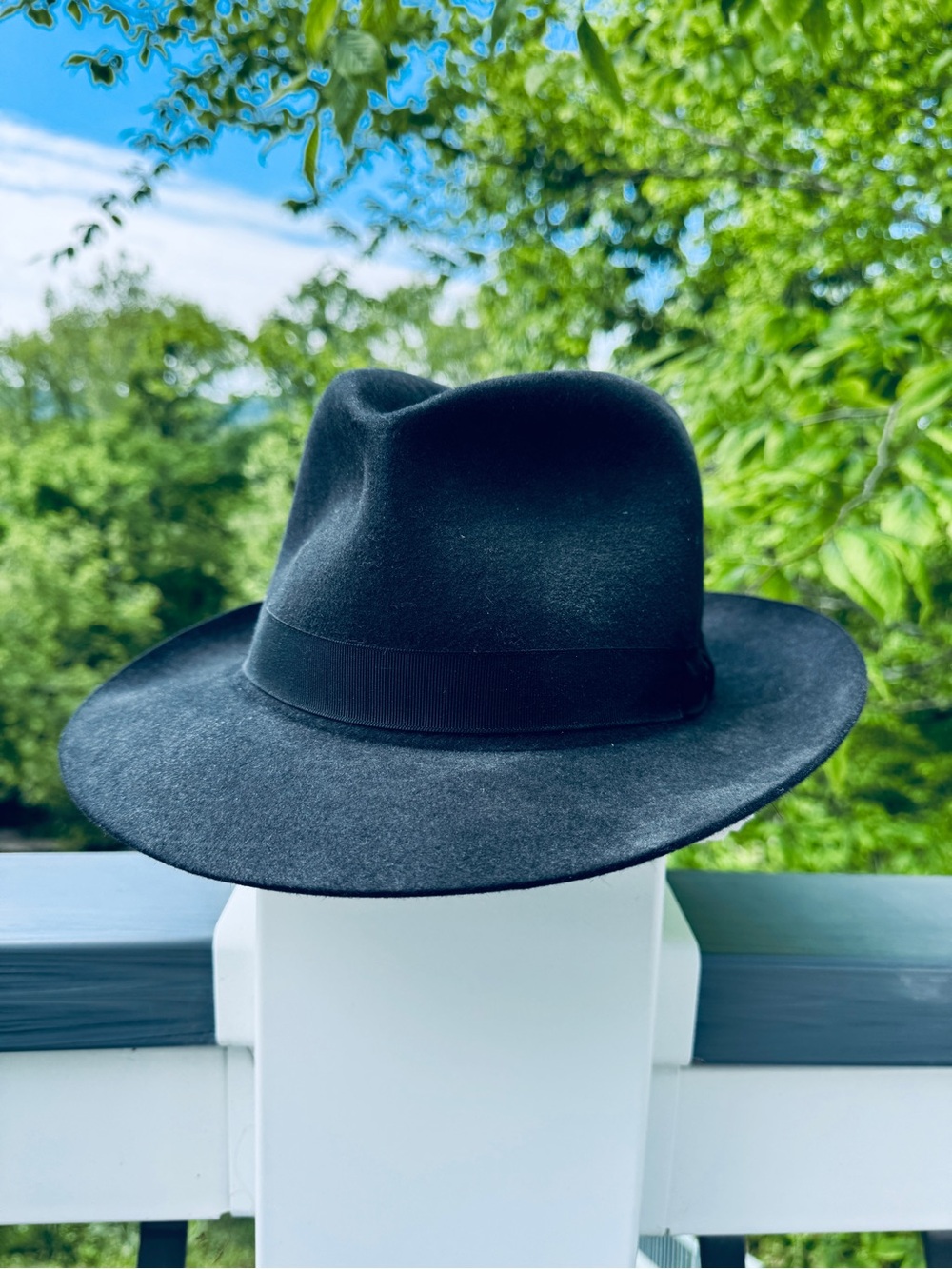RARE Akubra Sydney Black Felt Fedora Hat AUS 62 US 7 3/4 Extraordinary
